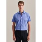 Bild von Bügelfreies Fil a fil Kurzarm Business Hemd in Slim mit Kentkragen