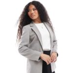 Bild von Miss Selfridge Petite – Basic-Blazer in Grau mit lockerem Schnitt
